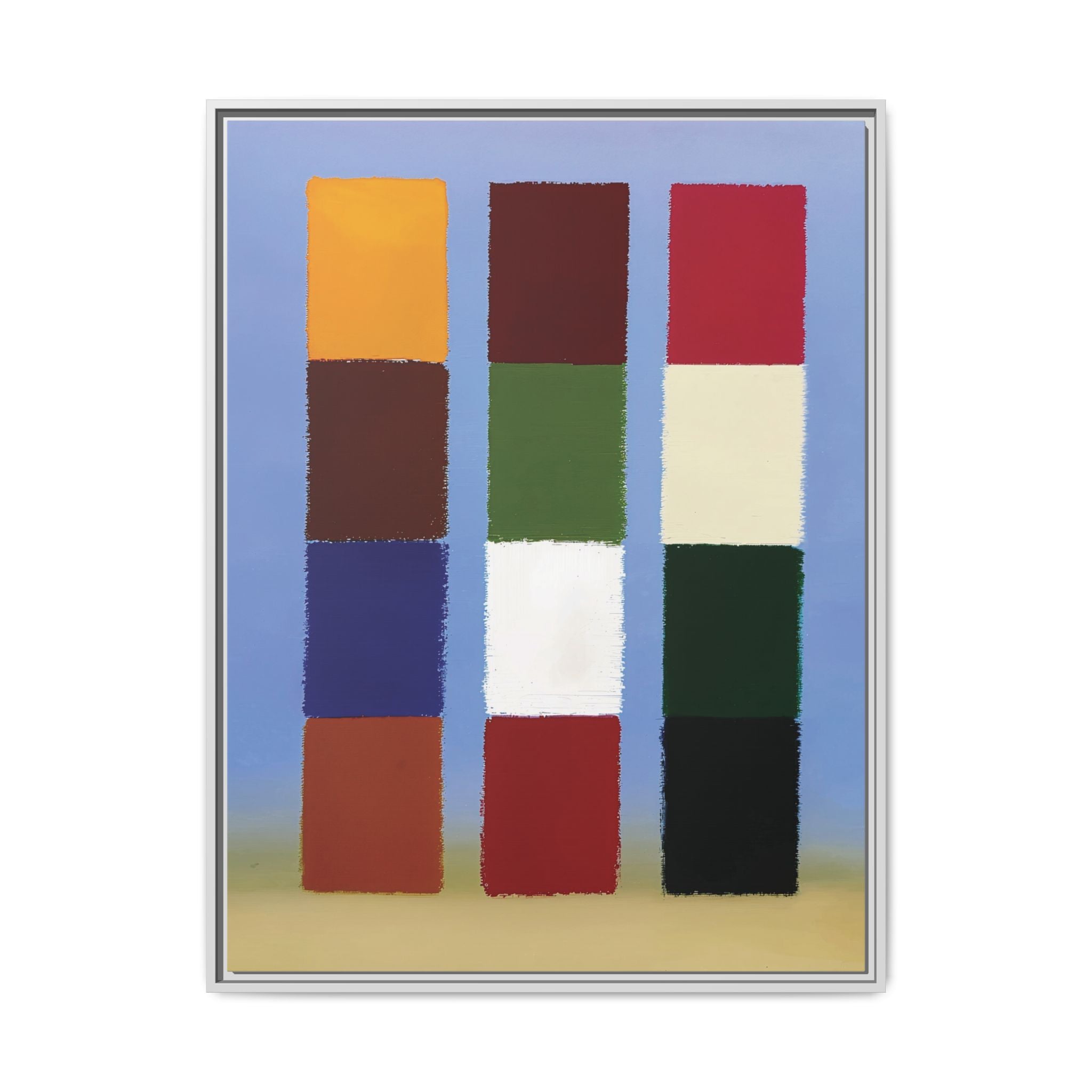 Framed Matte Canvas - Abstract Color Block Wall Art
