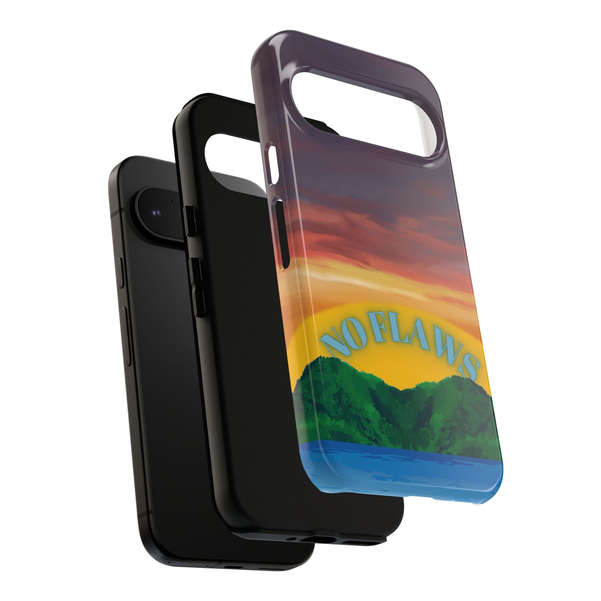 Sunset 'No Flaws' Tough Phone Case — Tropical Beach Protective Cover
