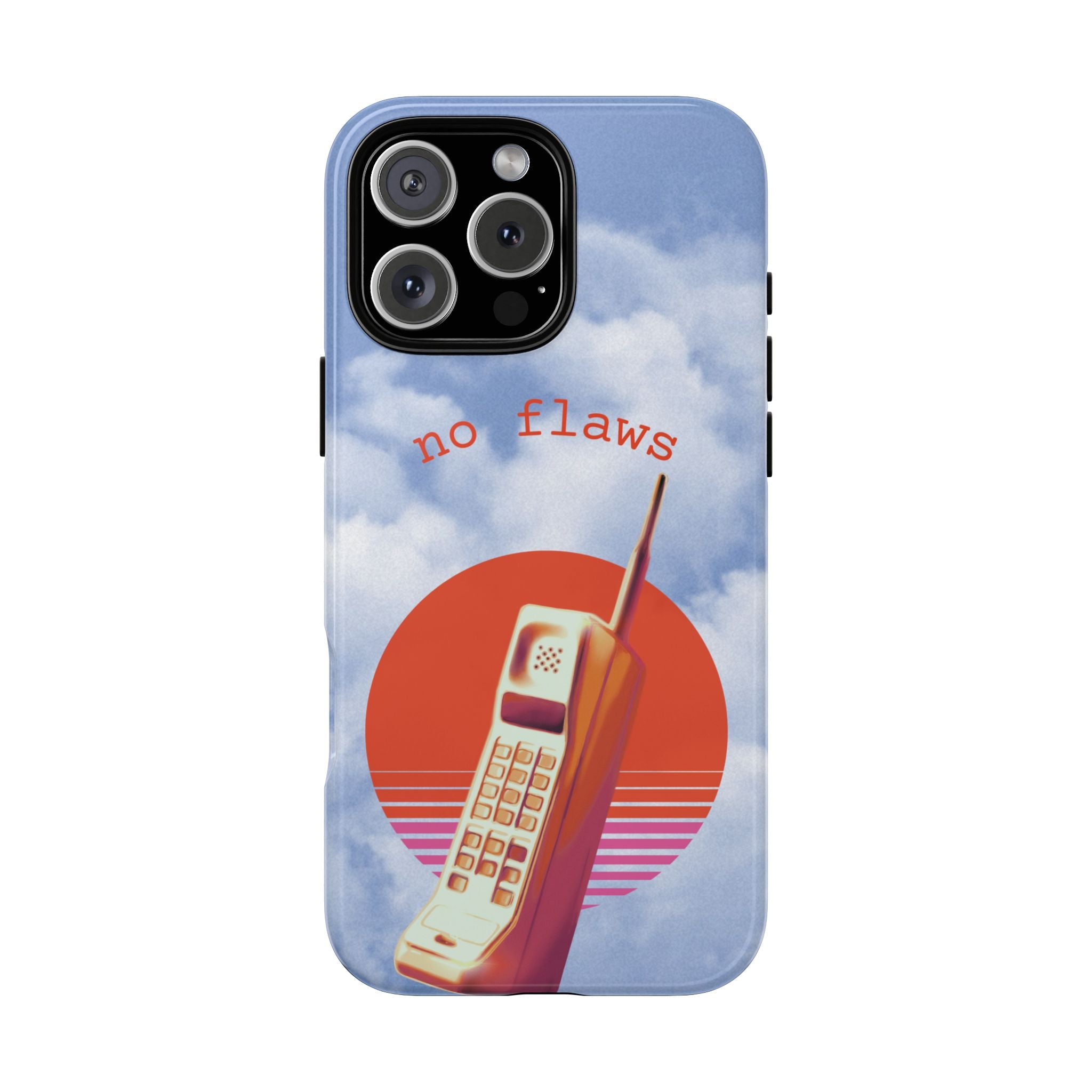 Retro “No Flaws” Phone Tough Case — Vintage 90s Aesthetic Protective Phone Case