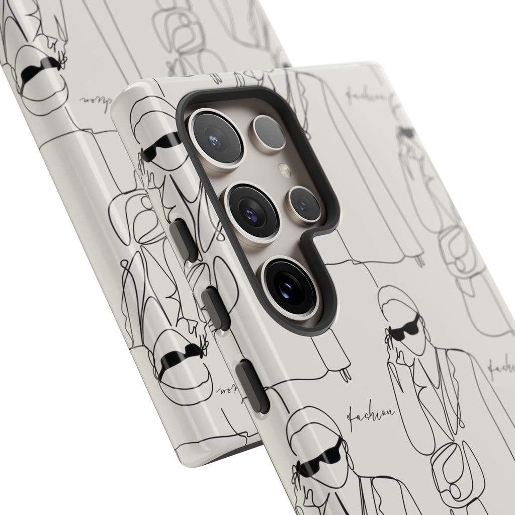 Fashion Sketch Phone Case — Minimalist Chic Designer Pattern