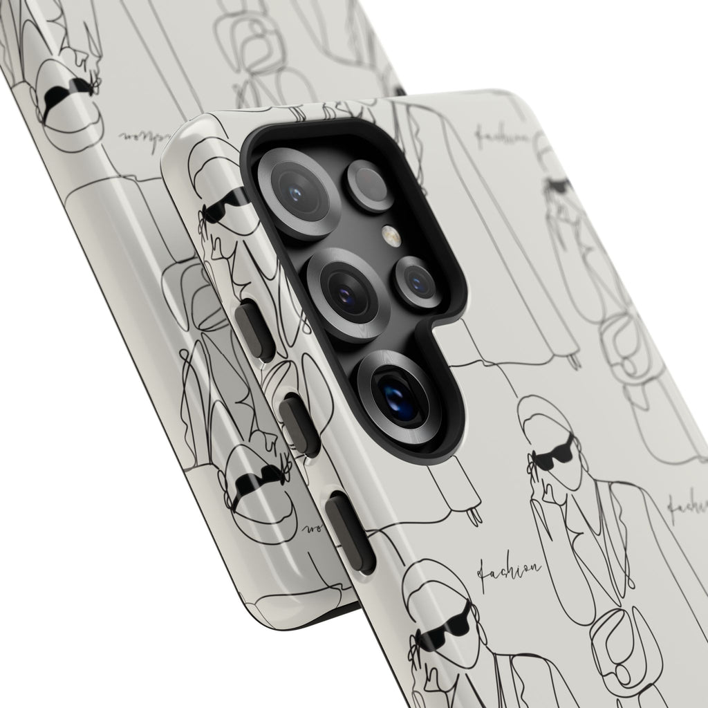 Fashion Sketch Phone Case — Minimalist Chic Designer Pattern