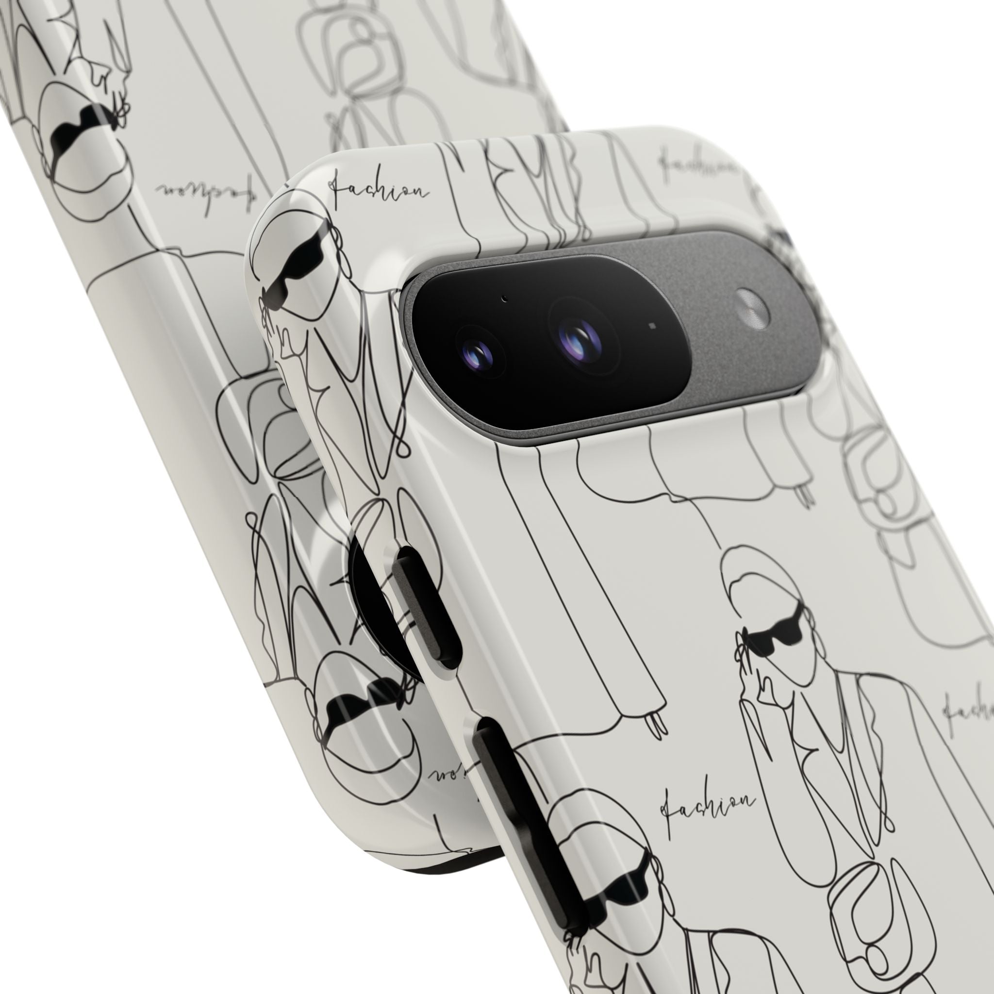 Fashion Sketch Phone Case — Minimalist Chic Designer Pattern