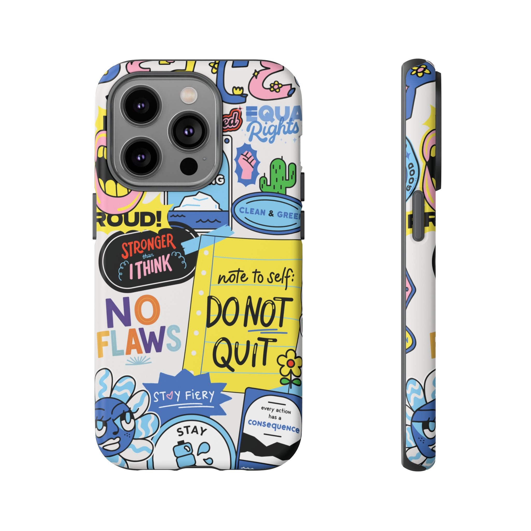 Sticker Collage Phone Case — Motivational "Do Not Quit" Protective Cover