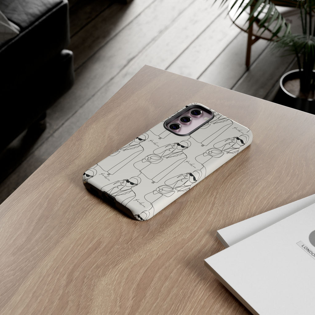 Fashion Sketch Phone Case — Minimalist Chic Designer Pattern