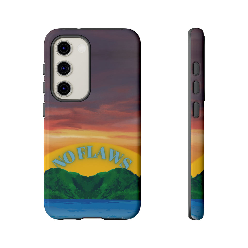 Sunset 'No Flaws' Tough Phone Case — Tropical Beach Protective Cover