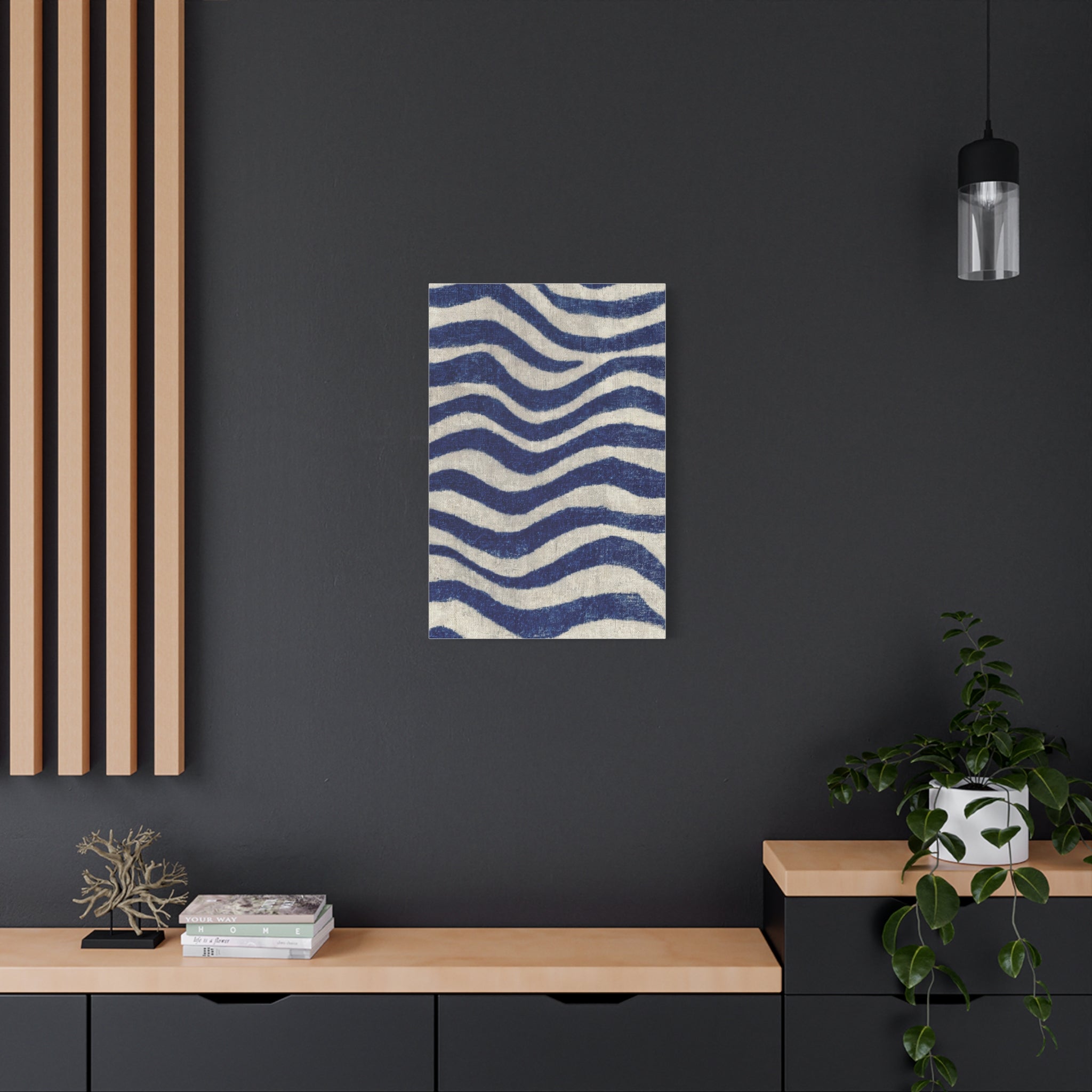 Abstract Blue Wave Canvas Print — Stretched Matte Wall Art
