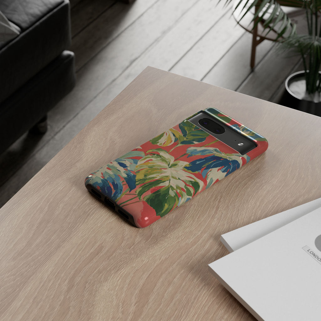 Tropical Phone Case, Floral Tough Case, Vibrant Phone Cover for Summer