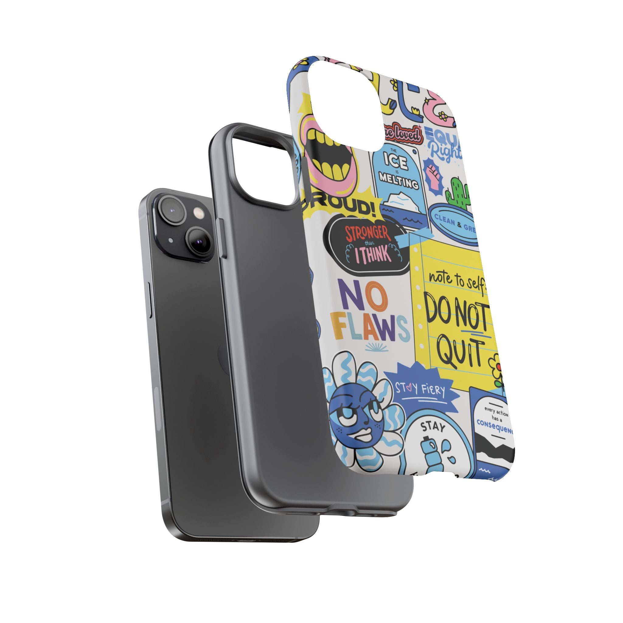 Sticker Collage Phone Case — Motivational "Do Not Quit" Protective Cover