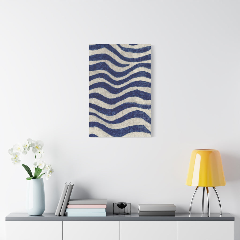 Abstract Blue Wave Canvas Print — Stretched Matte Wall Art