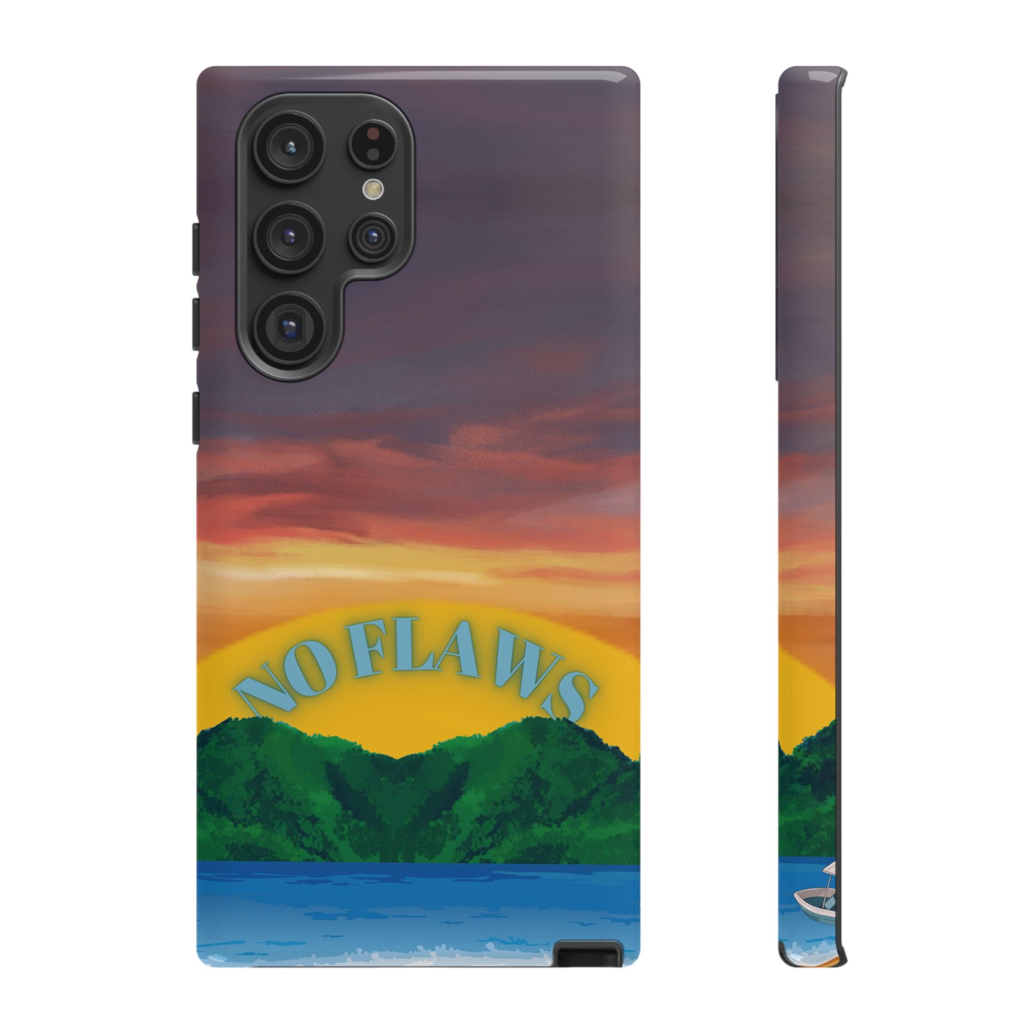 Sunset 'No Flaws' Tough Phone Case — Tropical Beach Protective Cover