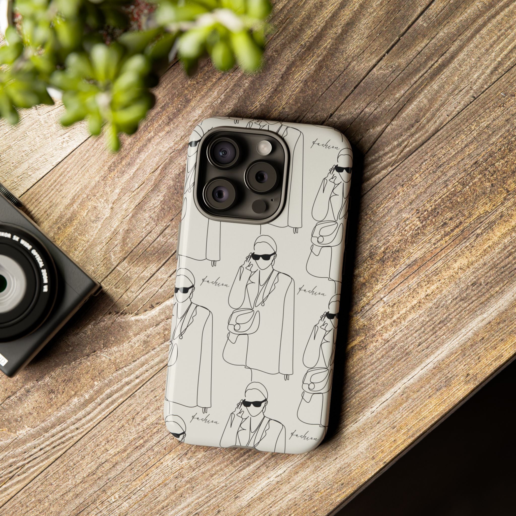 Fashion Sketch Phone Case — Minimalist Chic Designer Pattern