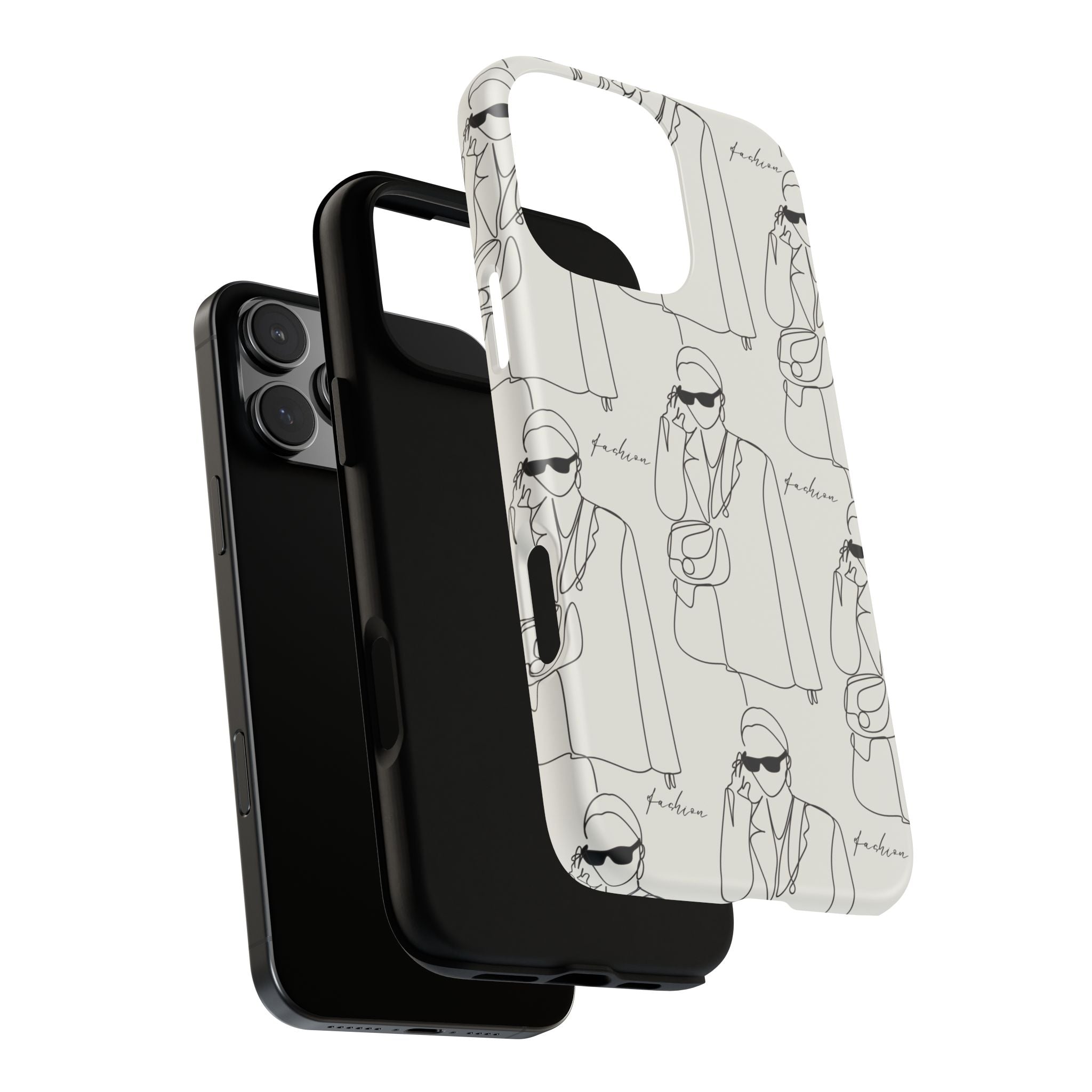 Fashion Sketch Phone Case — Minimalist Chic Designer Pattern