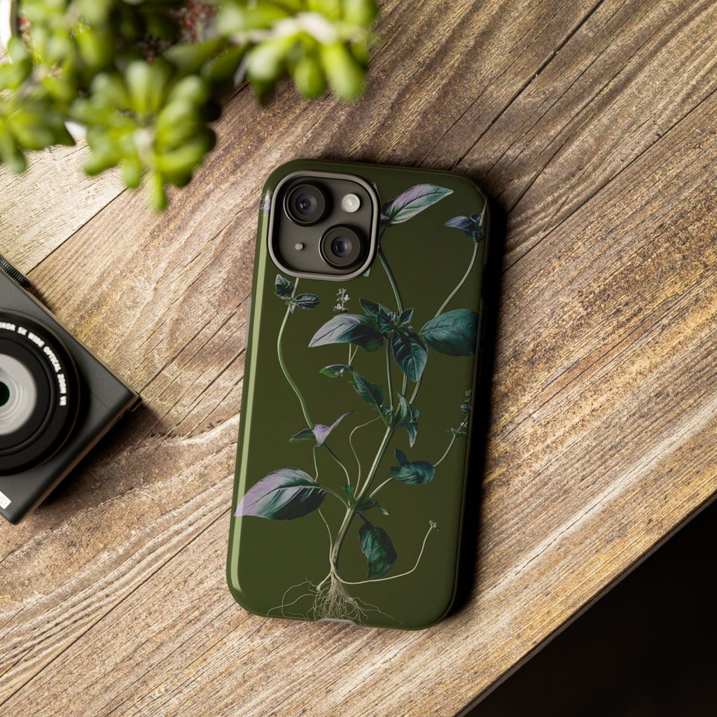 Green Botanical Phone Case, Floral Phone Cover, Nature Lover Gift