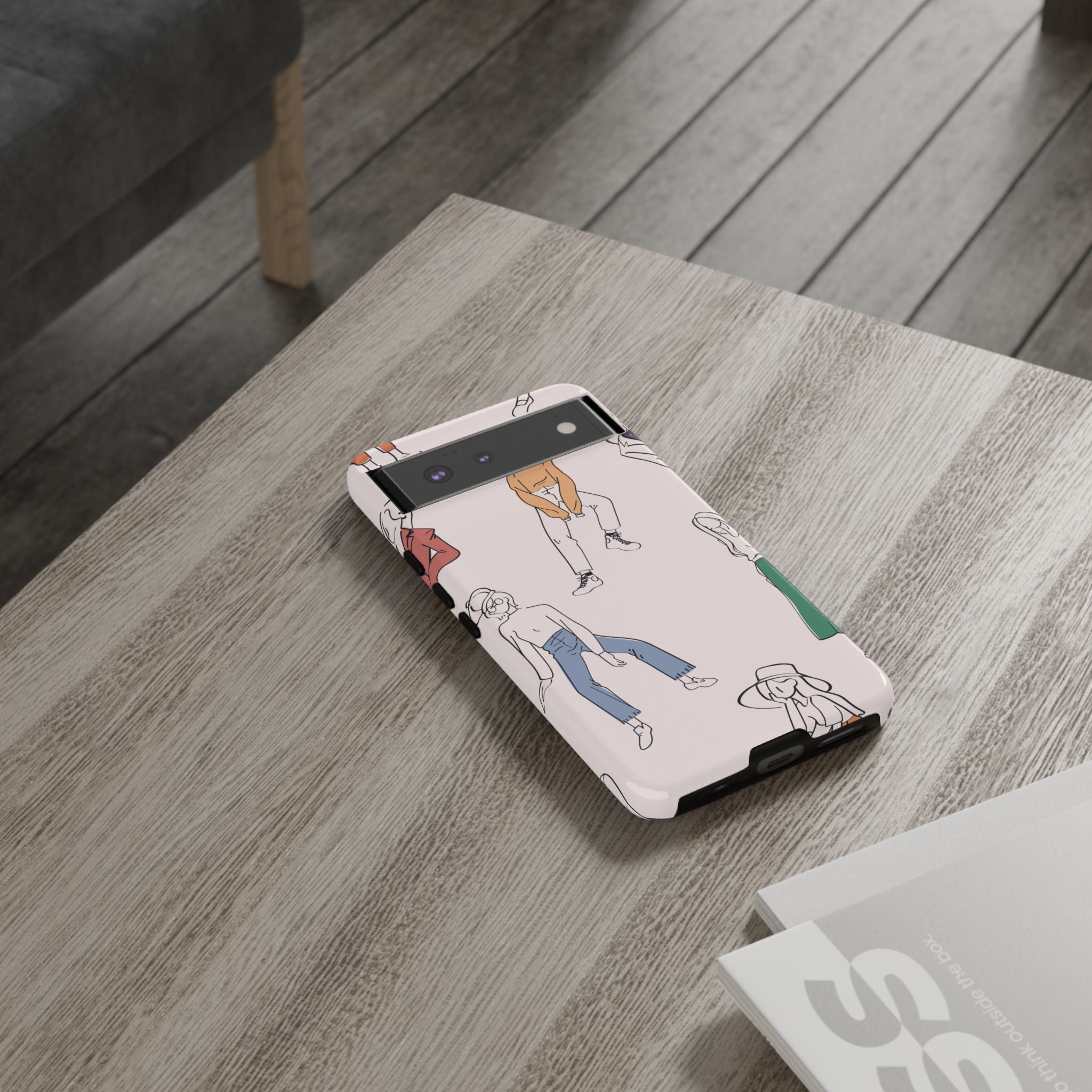 Dancing Women Pattern Phone Case — Chic Pastel Protective Phone Cover