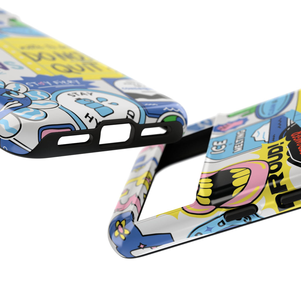 Sticker Collage Phone Case — Motivational "Do Not Quit" Protective Cover