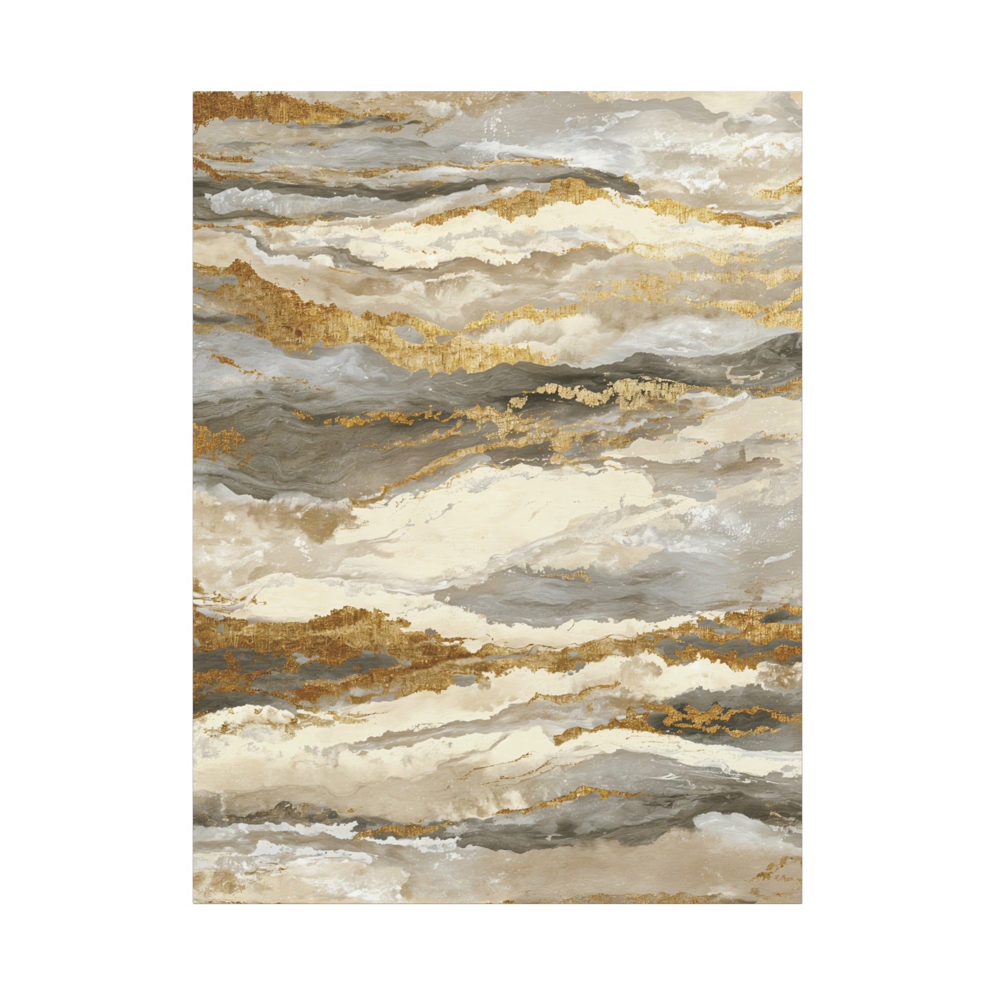Abstract Gold Marble Canvas Print — Neutral Earth-Tone Wall Art