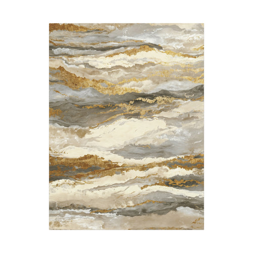Abstract Gold Marble Canvas Print — Neutral Earth-Tone Wall Art