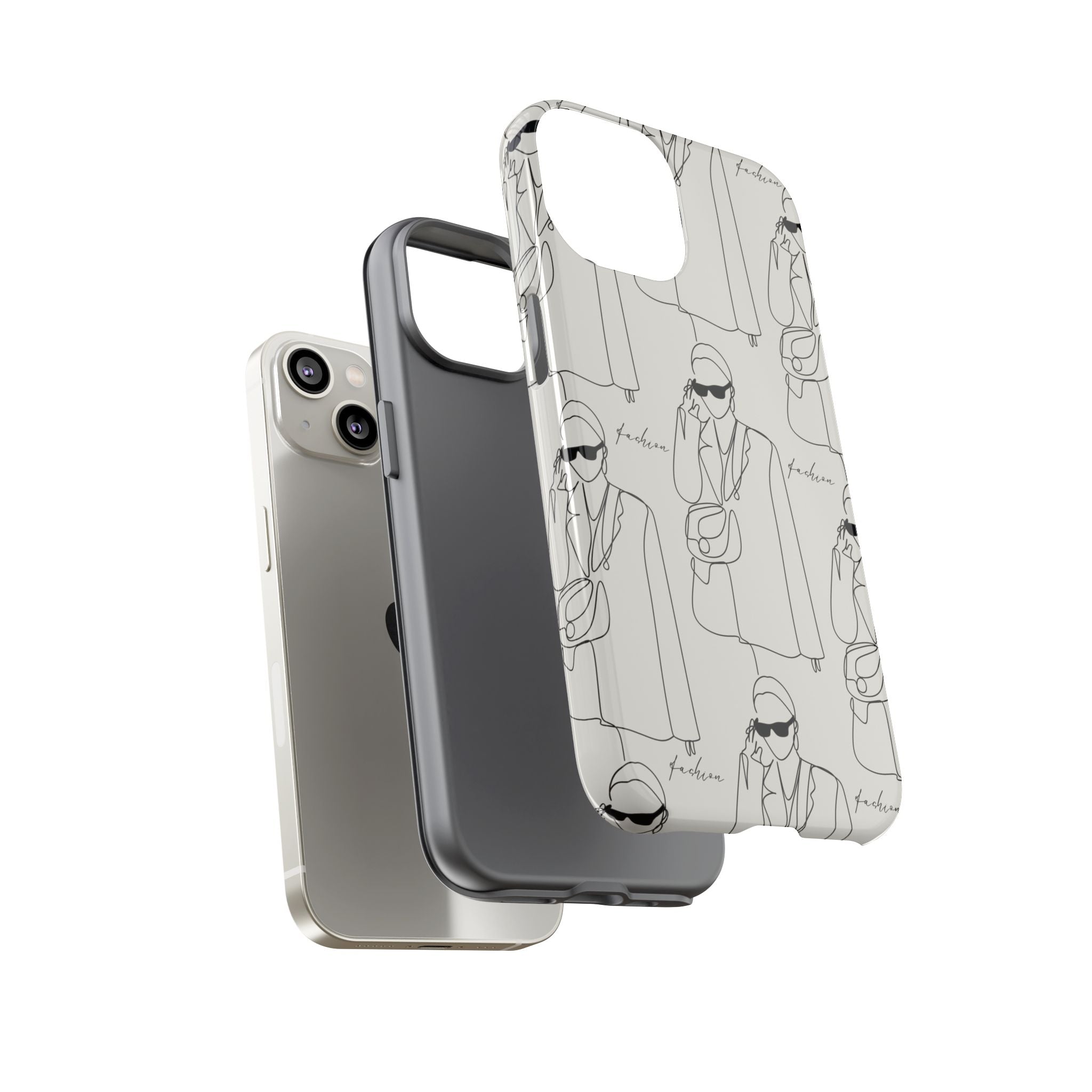 Fashion Sketch Phone Case — Minimalist Chic Designer Pattern