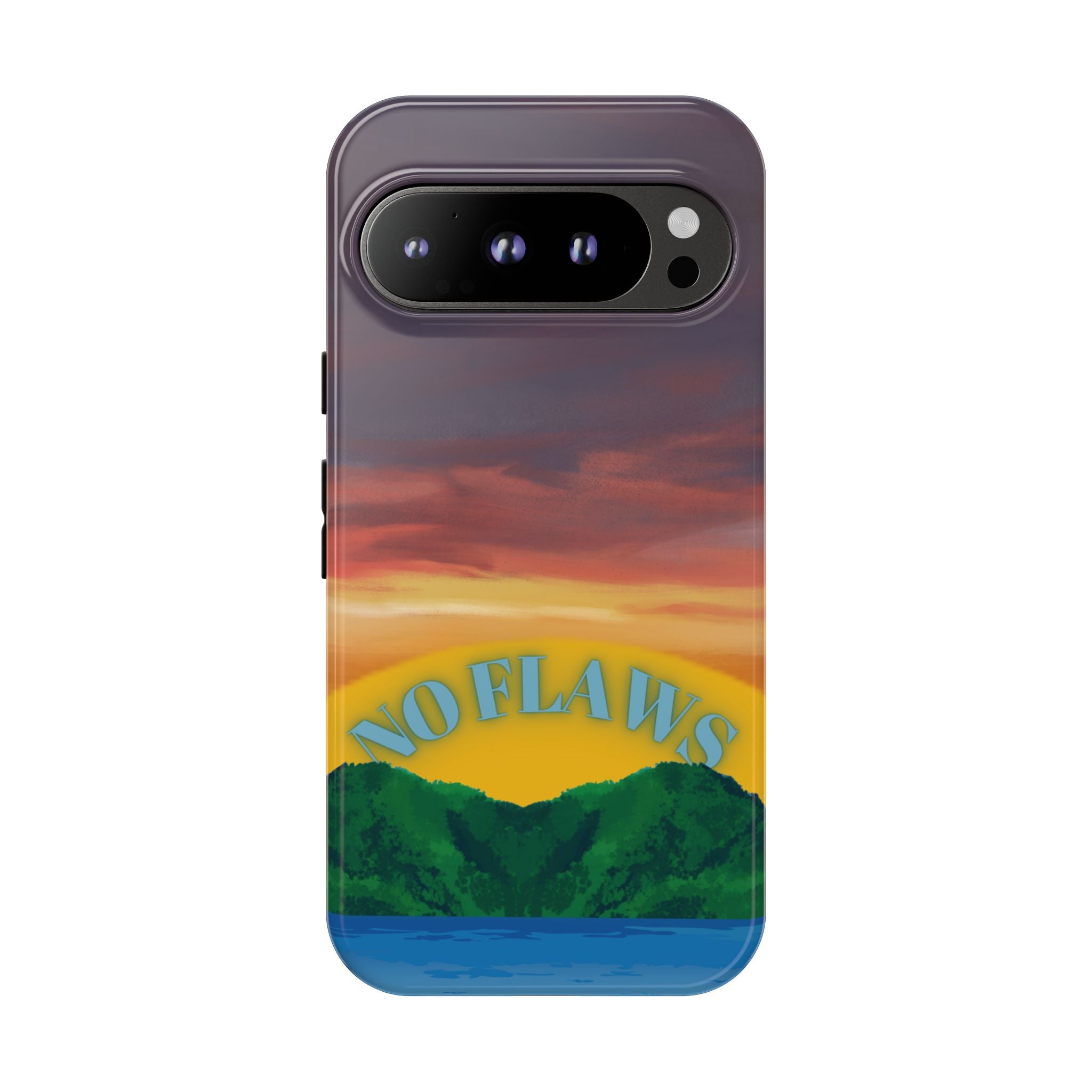 Sunset 'No Flaws' Tough Phone Case — Tropical Beach Protective Cover