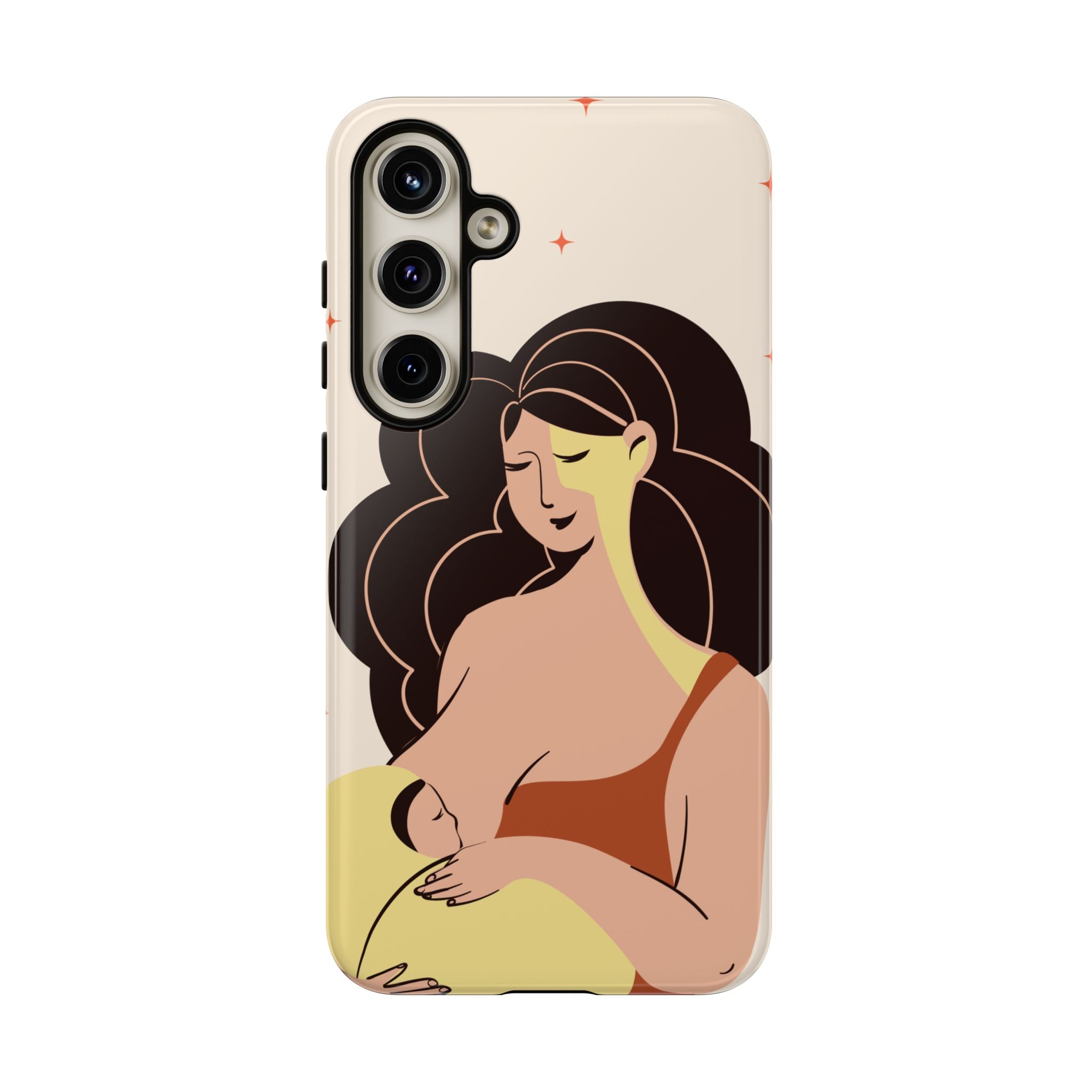 Mother Nursing Baby Illustration, Soft Pastel Mom & Child Protective Cover