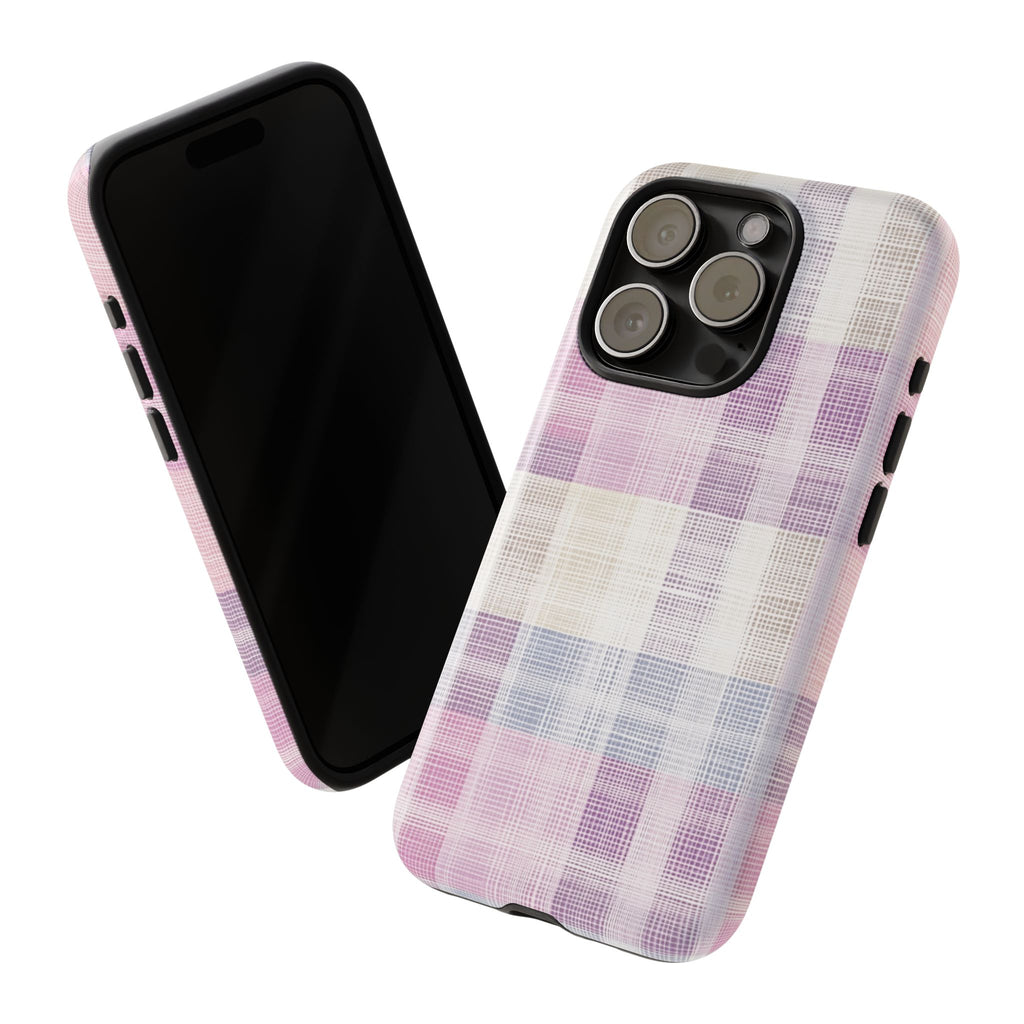 Pink Plaid Phone Case, Trendy Accessories, Birthday, Everyday Use, Tough Cases