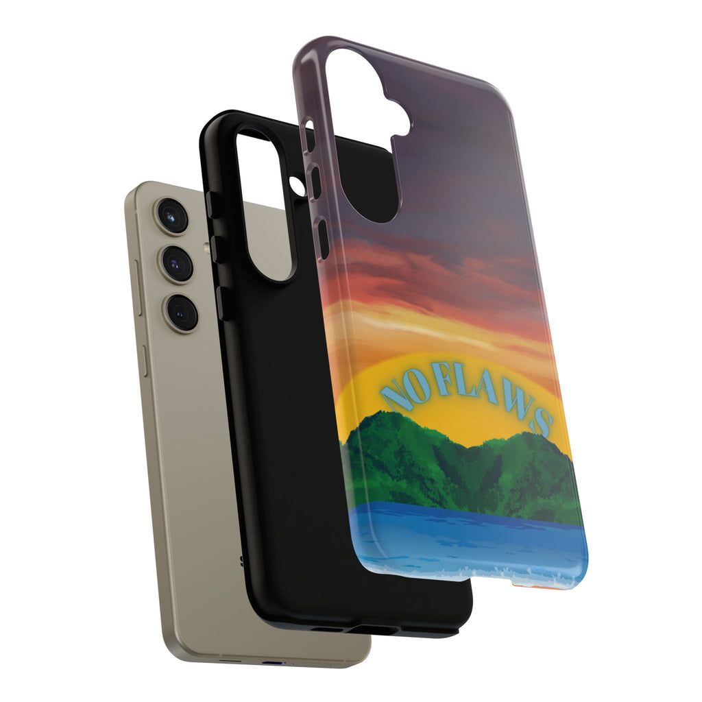 Sunset 'No Flaws' Tough Phone Case — Tropical Beach Protective Cover