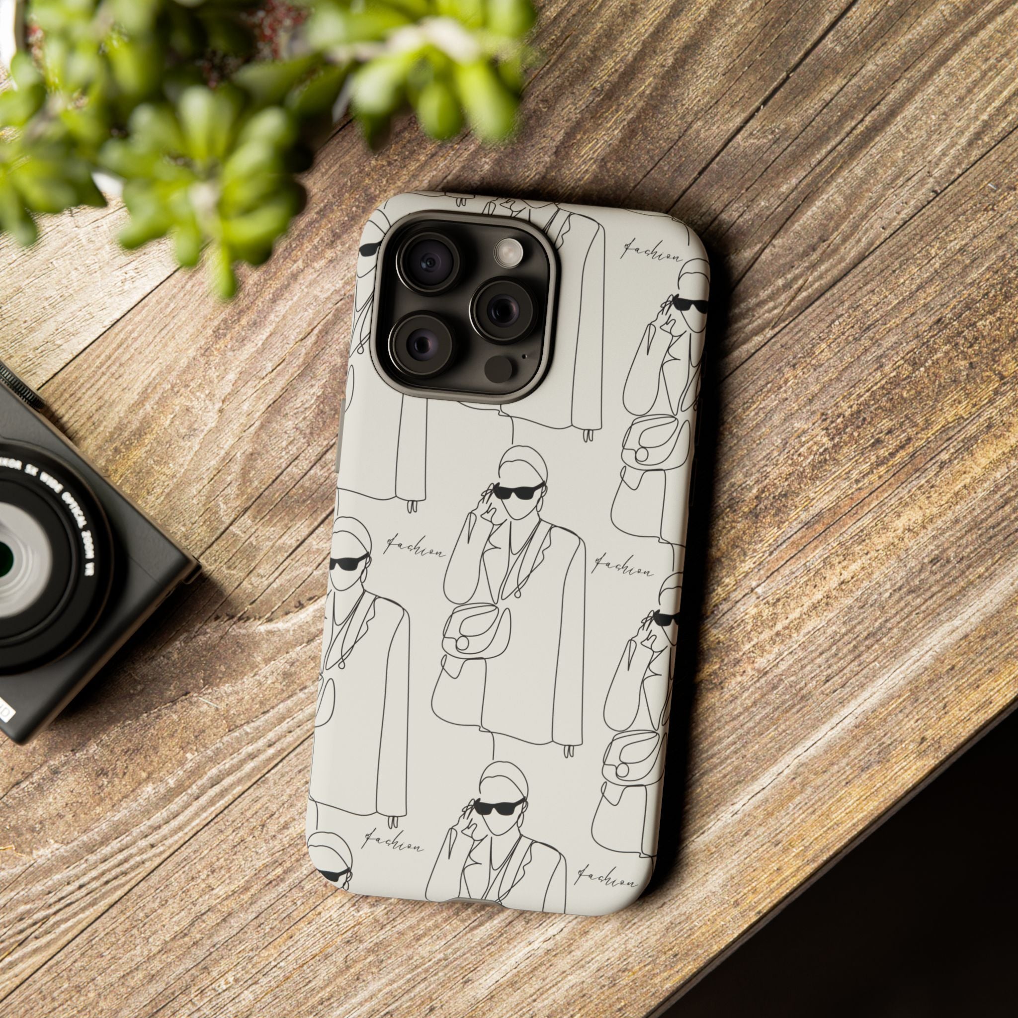 Fashion Sketch Phone Case — Minimalist Chic Designer Pattern
