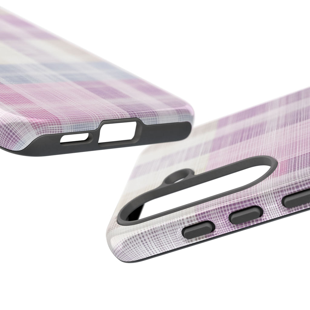 Pink Plaid Phone Case, Trendy Accessories, Birthday, Everyday Use, Tough Cases