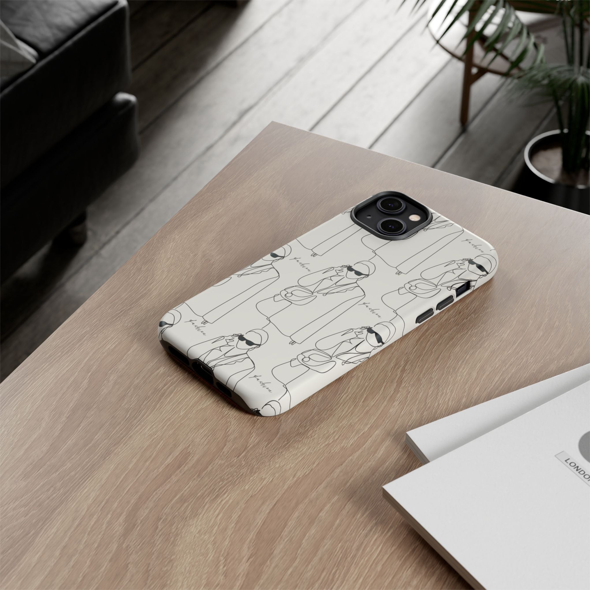 Fashion Sketch Phone Case — Minimalist Chic Designer Pattern